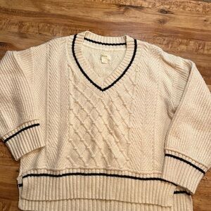 Anthropologie Maeve Cream Knit Sweater